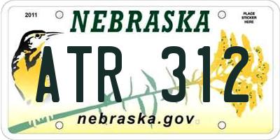 NE license plate ATR312
