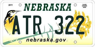 NE license plate ATR322