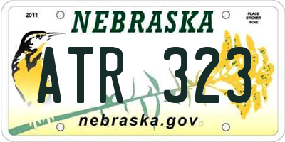 NE license plate ATR323