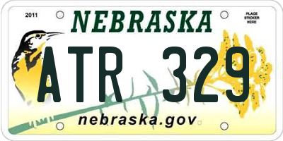 NE license plate ATR329