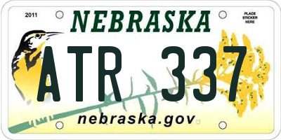 NE license plate ATR337