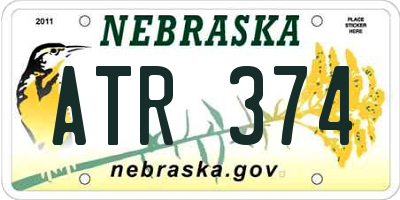NE license plate ATR374