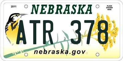 NE license plate ATR378