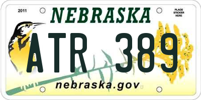 NE license plate ATR389