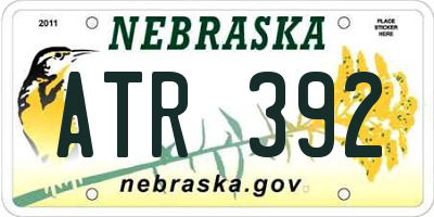 NE license plate ATR392