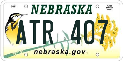 NE license plate ATR407