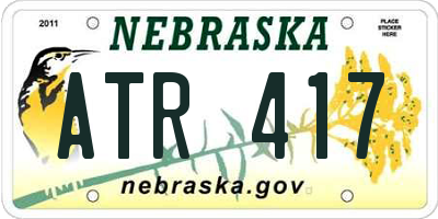 NE license plate ATR417