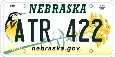 NE license plate ATR422