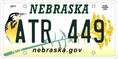 NE license plate ATR449