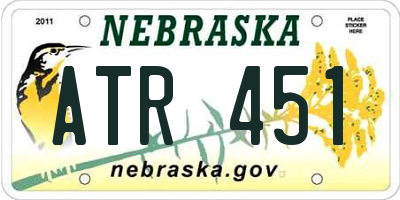 NE license plate ATR451