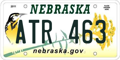 NE license plate ATR463
