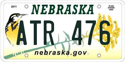 NE license plate ATR476
