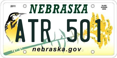 NE license plate ATR501