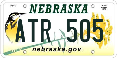 NE license plate ATR505