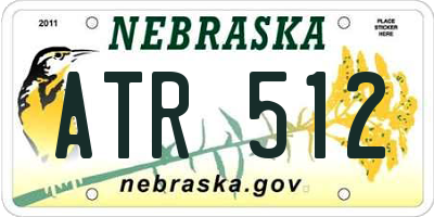 NE license plate ATR512