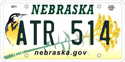 NE license plate ATR514