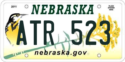 NE license plate ATR523
