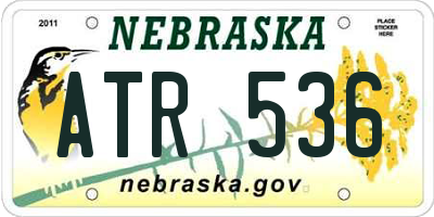 NE license plate ATR536