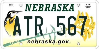 NE license plate ATR567