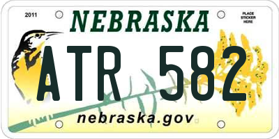 NE license plate ATR582