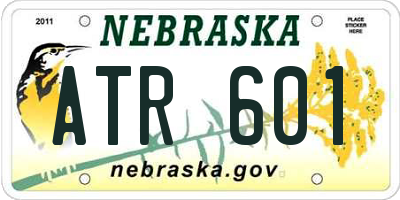 NE license plate ATR601