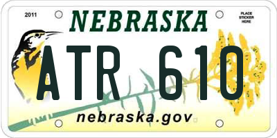 NE license plate ATR610
