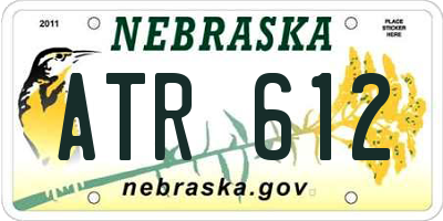 NE license plate ATR612