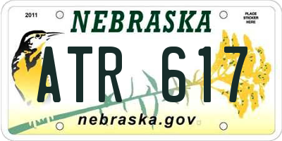 NE license plate ATR617
