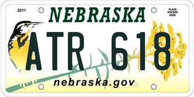 NE license plate ATR618