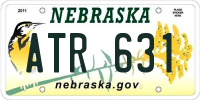 NE license plate ATR631