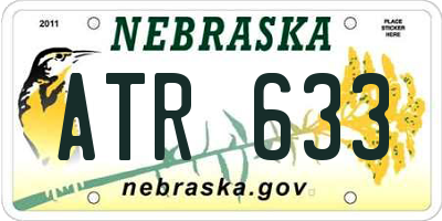 NE license plate ATR633