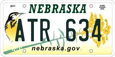 NE license plate ATR634