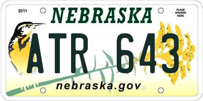 NE license plate ATR643