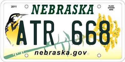NE license plate ATR668