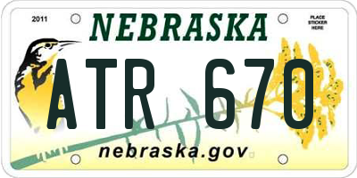NE license plate ATR670
