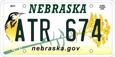 NE license plate ATR674