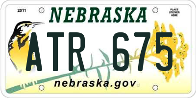 NE license plate ATR675