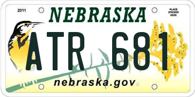 NE license plate ATR681