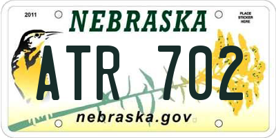 NE license plate ATR702