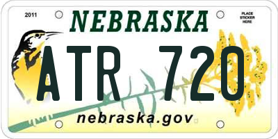 NE license plate ATR720
