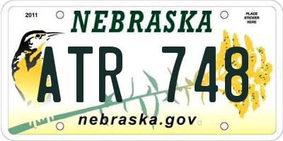 NE license plate ATR748