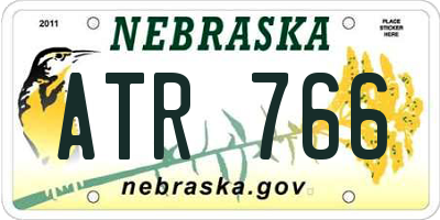 NE license plate ATR766