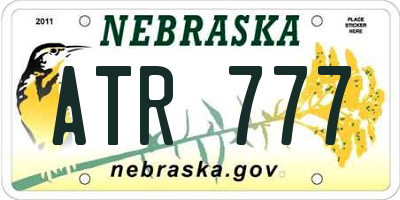 NE license plate ATR777