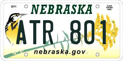 NE license plate ATR801
