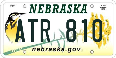 NE license plate ATR810