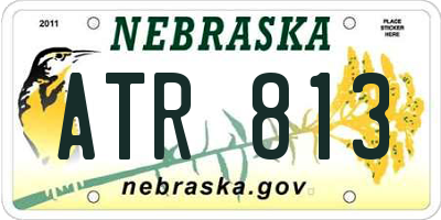 NE license plate ATR813