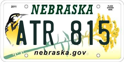 NE license plate ATR815