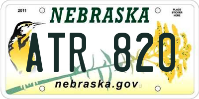 NE license plate ATR820