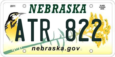 NE license plate ATR822