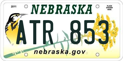 NE license plate ATR853